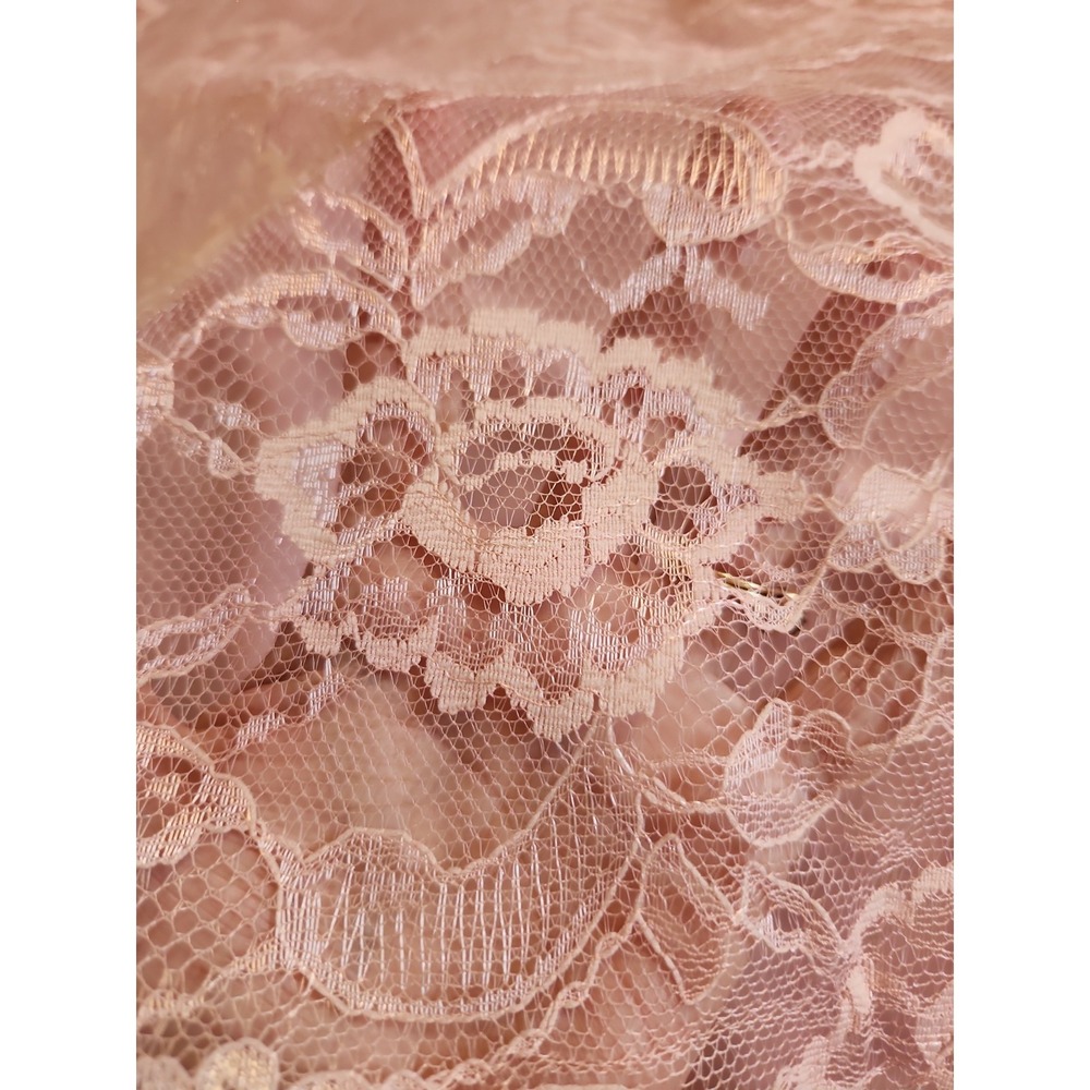 Vintage New Looks California Trendy Pink Lace Tonal Shift Dress Size 14P Floral - Picture 14 of 16